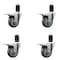 Service Caster 3.5'' Gray Poly Swivel 1-5/8'' Expanding Stem Caster Set Total Lock Brake, 4PK SCC-EXTTL20S3514-PPUB-158-4 - alternate 1